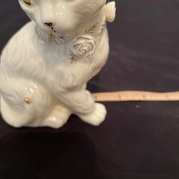 Cat Figurine Formalities Baum Bros White Gold Kitty Kitten Figure 24kt Ceramic - Picture 7 of 10